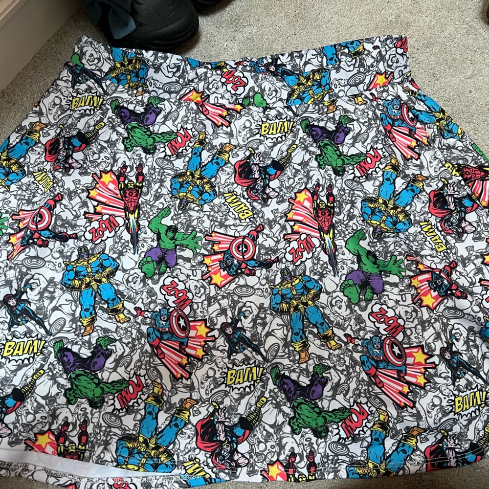 Colorful Superhero Graphic mini skirt
